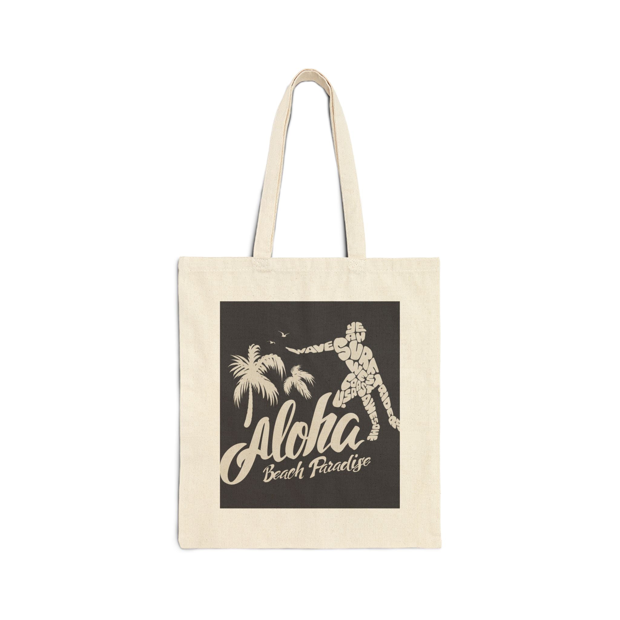 Aloha Beach Paradise Cotton Canvas Tote Bag