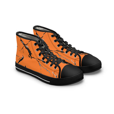 Stylish Orange Marble High Top Sneakers for Women