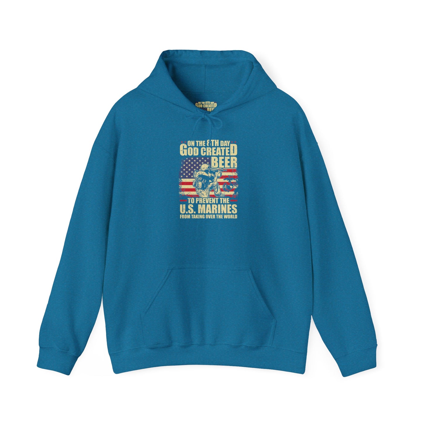 God Created Beer Hoodie, Marine Sweatshirt - Funny Drinking Gift, Unisex Pullover, Alcohol Lover, Birthday Present, Cool