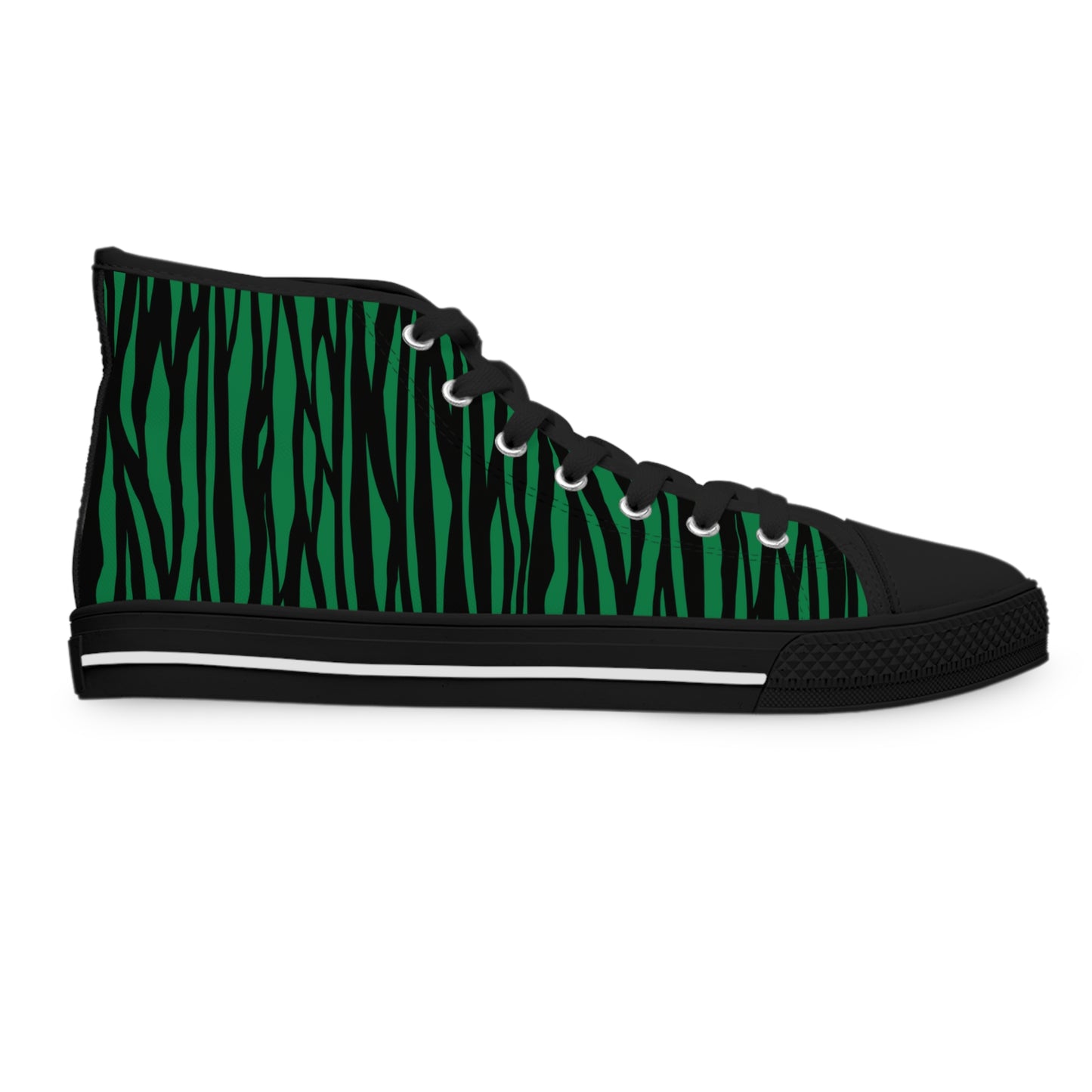 Fierce Green Zebra Print High Top Sneakers for Women