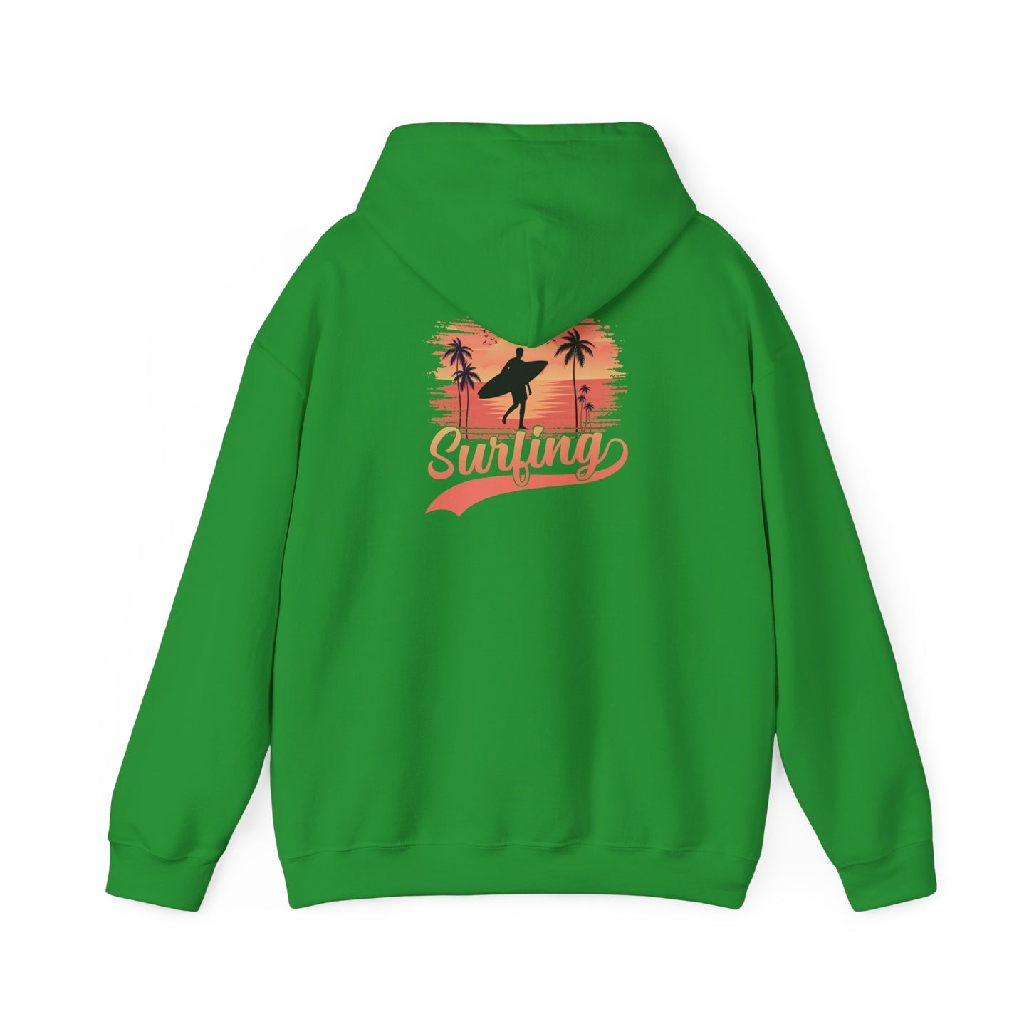 Surfing Vibes Hooded Sweatshirt, Beachwear, Gift for Surfers, Summer Fashion, Casual Wear, Coastal Style