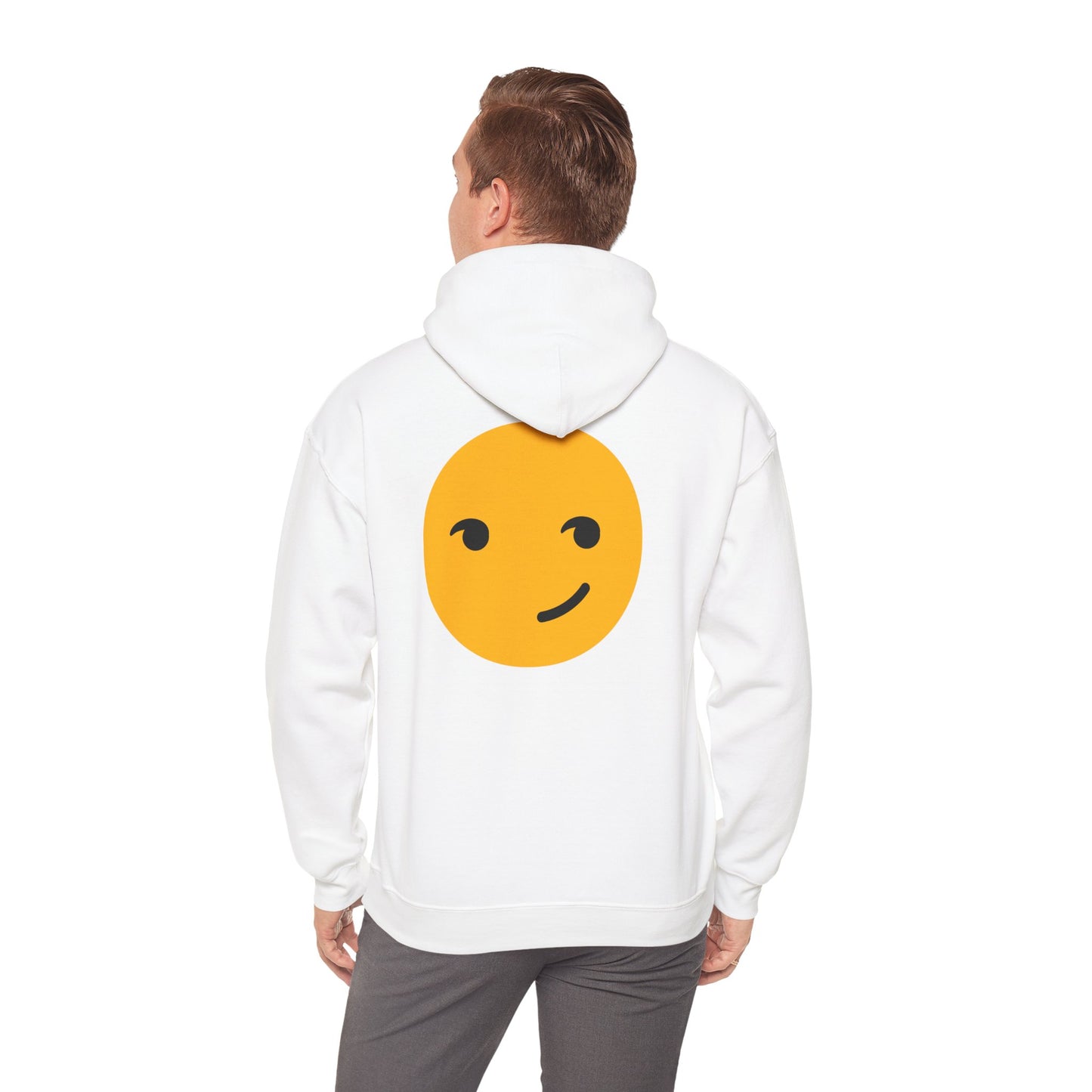 Smiley Face Unisex Heavy Blend Hooded Sweatshirt – Cozy & Playful Comfort for All Occasions