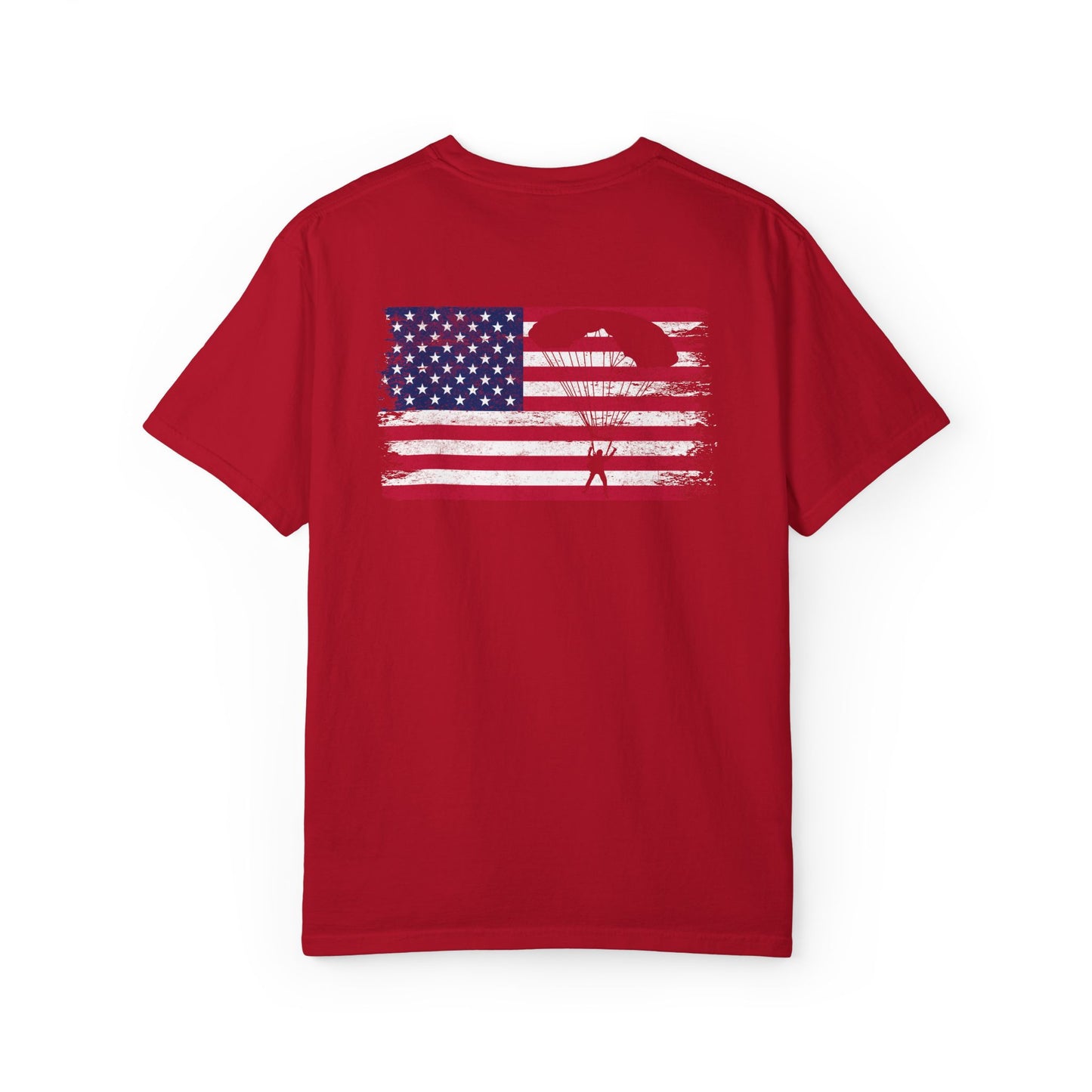 Patriotic Garment-Dyed T-Shirt - Vintage American Flag Design