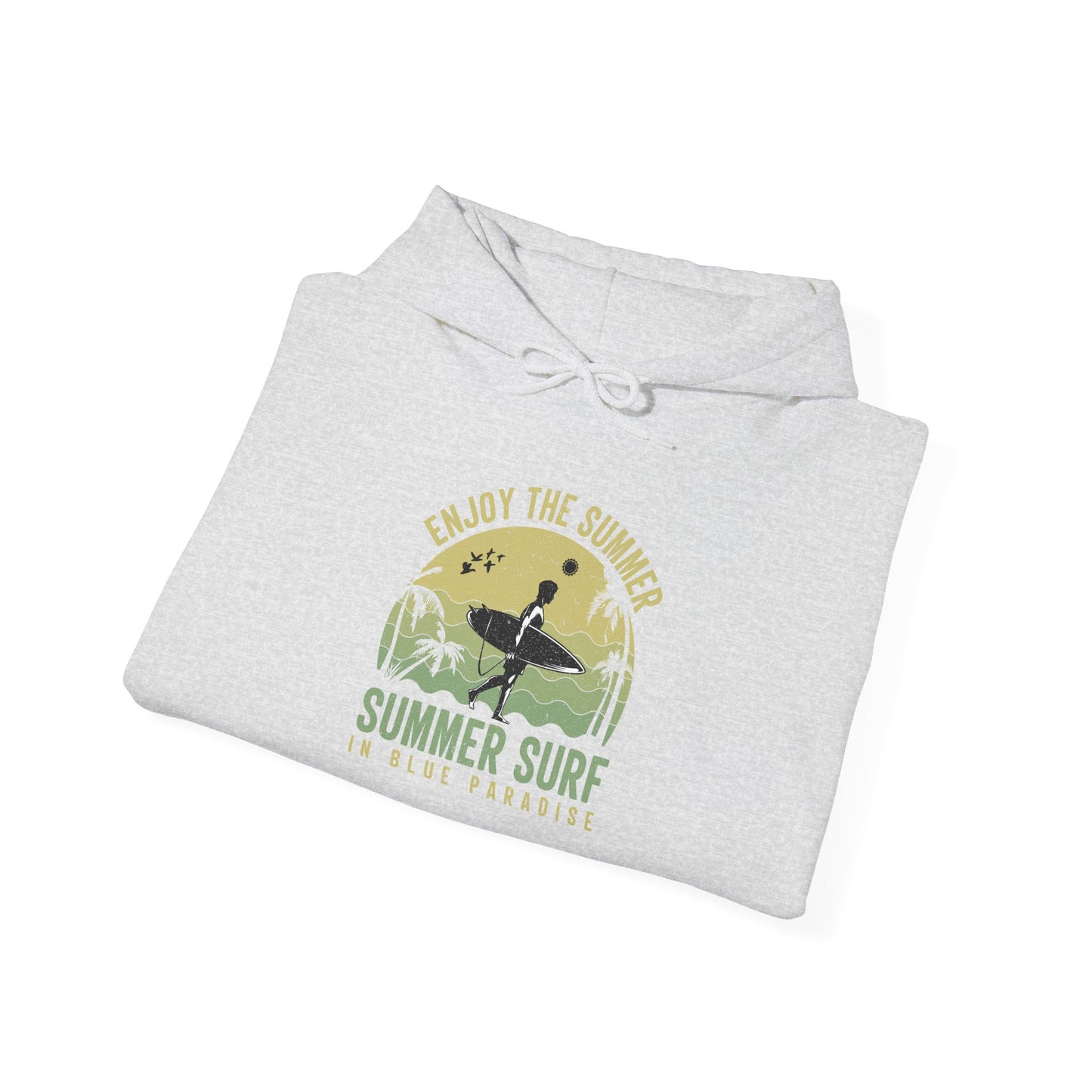 Summer Surf Vibes Hoodie – Unisex Heavy Blend™ Sweatshirt for Beach Lovers, Perfect Gift for Surfing, Casual Wear, Summer