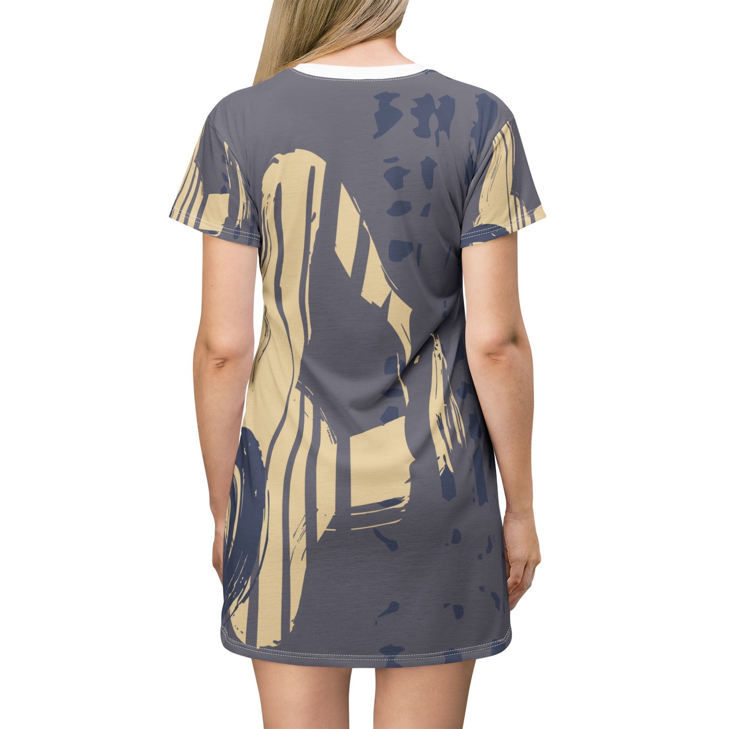 Abstract Pattern T-Shirt Dress - Casual Chic Style for Everyday Wear