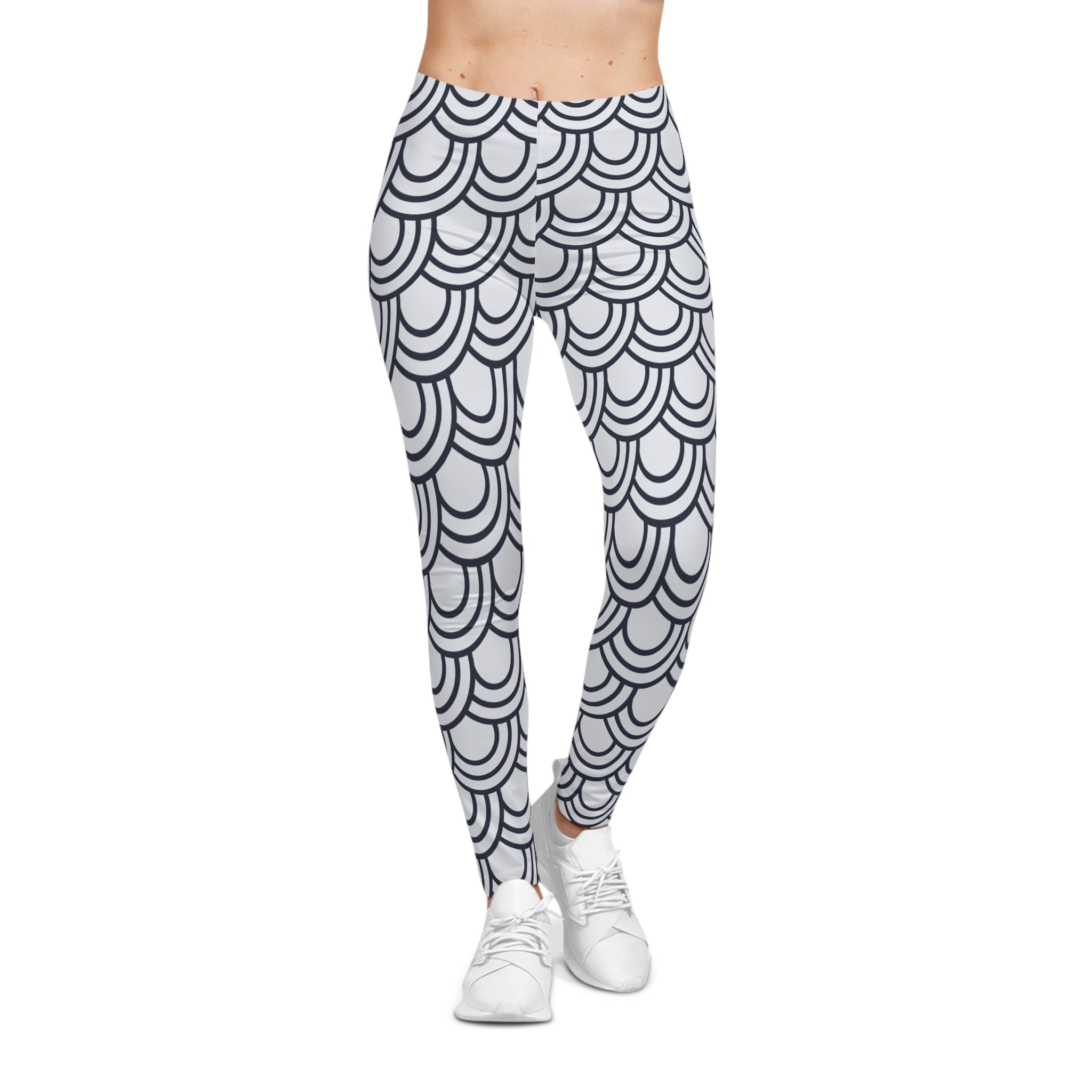 Chic Wave Pattern Women's Casual Leggings