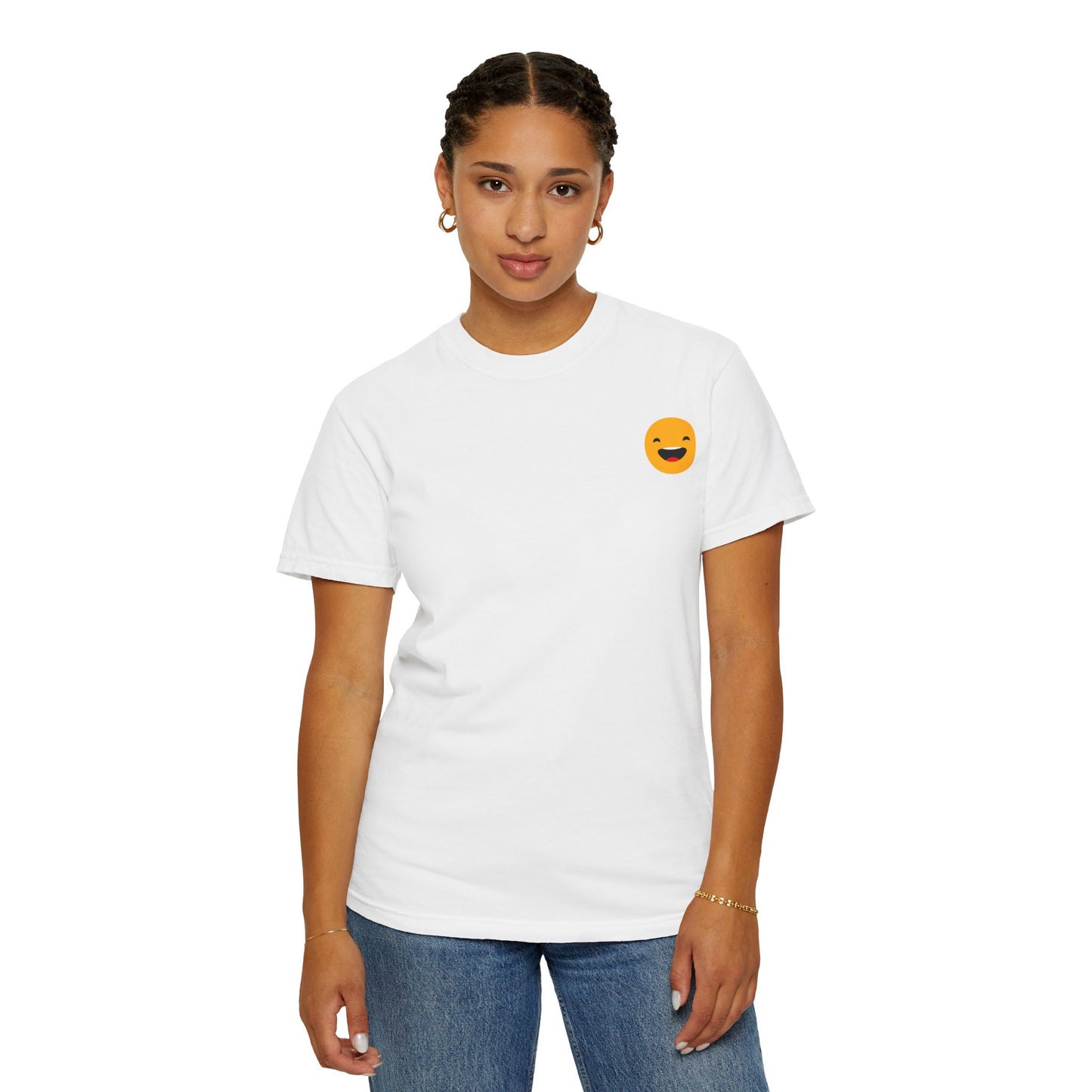 Smiley Face Unisex Garment-Dyed T-Shirt - Fun and Comfortable Casual Wear