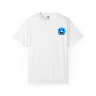 Unisex Garment-Dyed T-Shirt with Sad Emoji Design