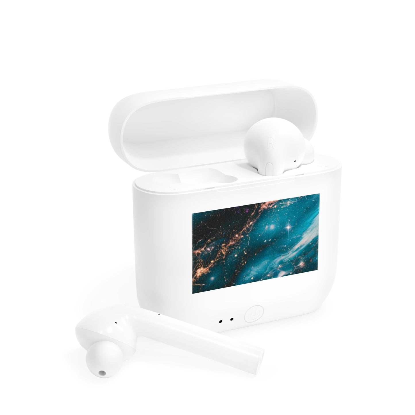 Galactic-Design Wireless Earbuds, Bluetooth Headphones, Music Lovers Gift, Space-Themed Earbuds, Unique Audio Accessory
