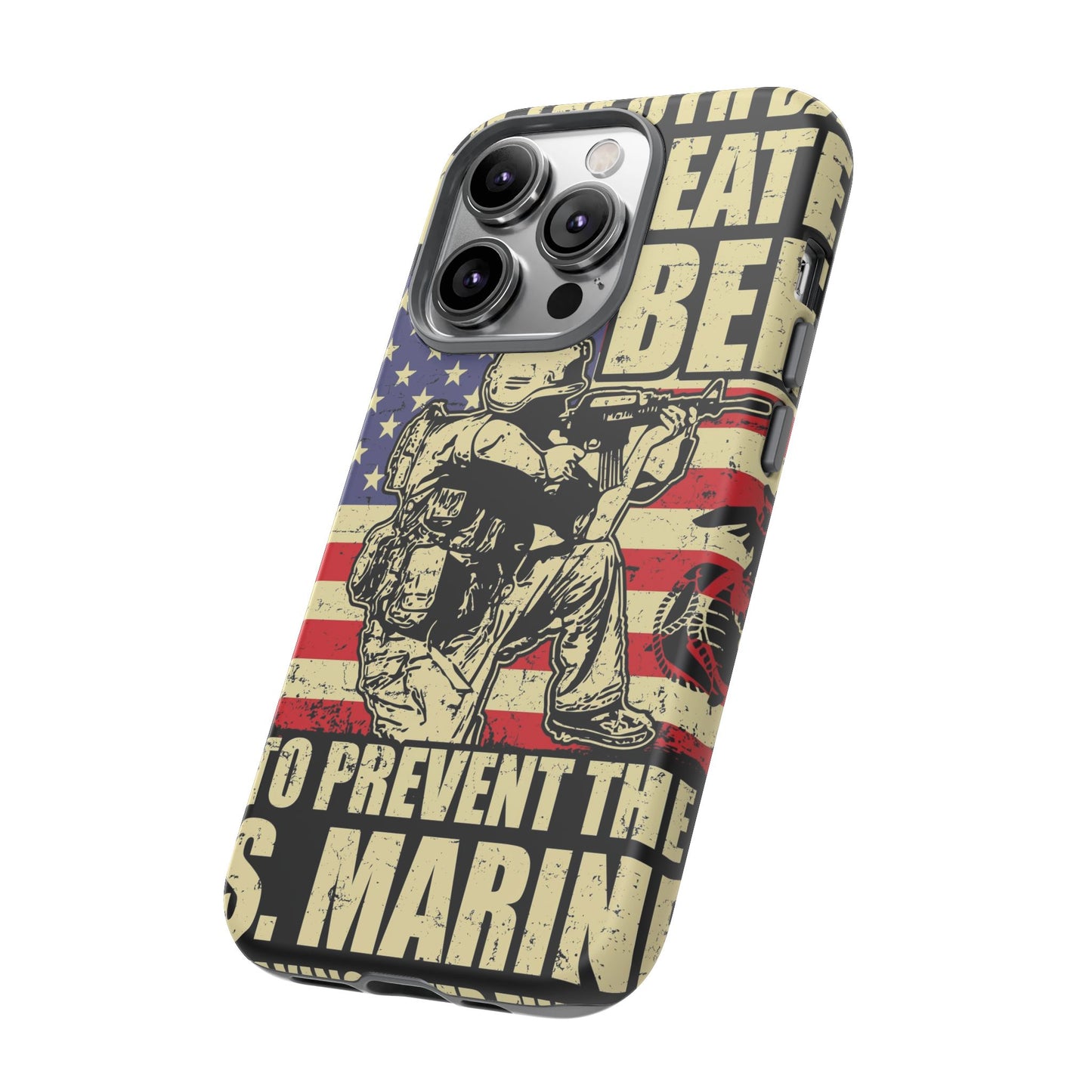 Military-Themed Phone Case - 'God Created Beer' Design