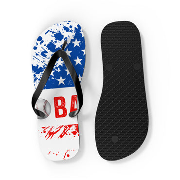 Baseball Themed Flip Flops - Patriotic Summer Footwear