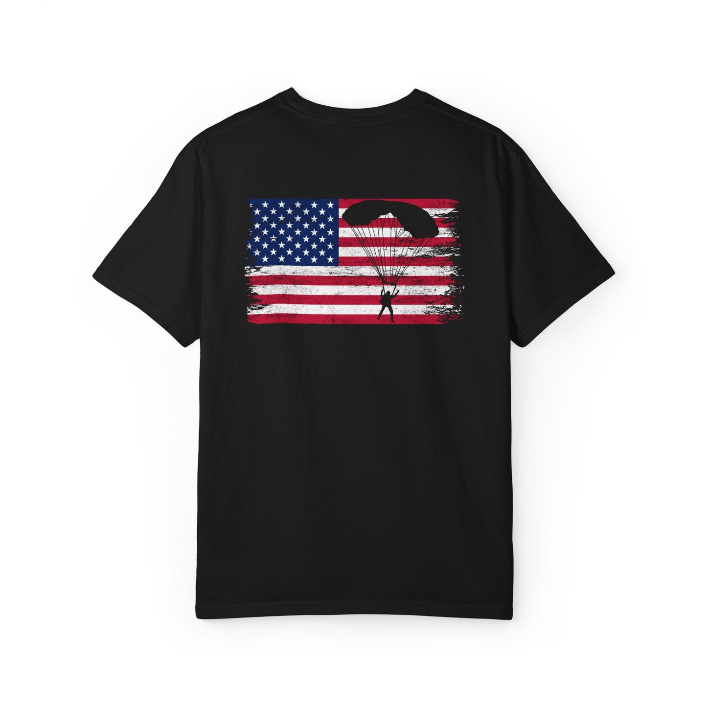 Patriotic Garment-Dyed T-Shirt - Vintage American Flag Design
