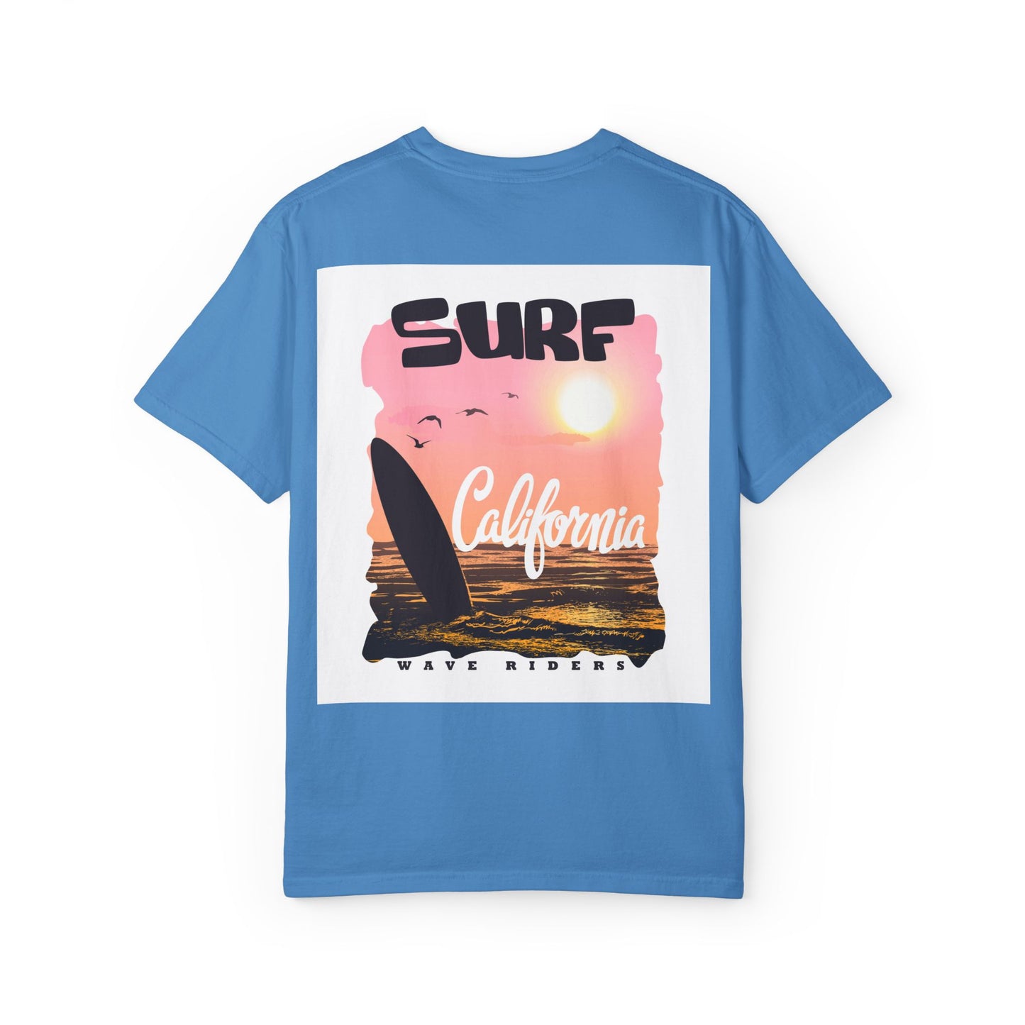 California Surf Graphic Tee - Unisex Garment-Dyed T-Shirt for Beach Lovers, Summer Vibes, Gift for Surfers, Casual Wear,