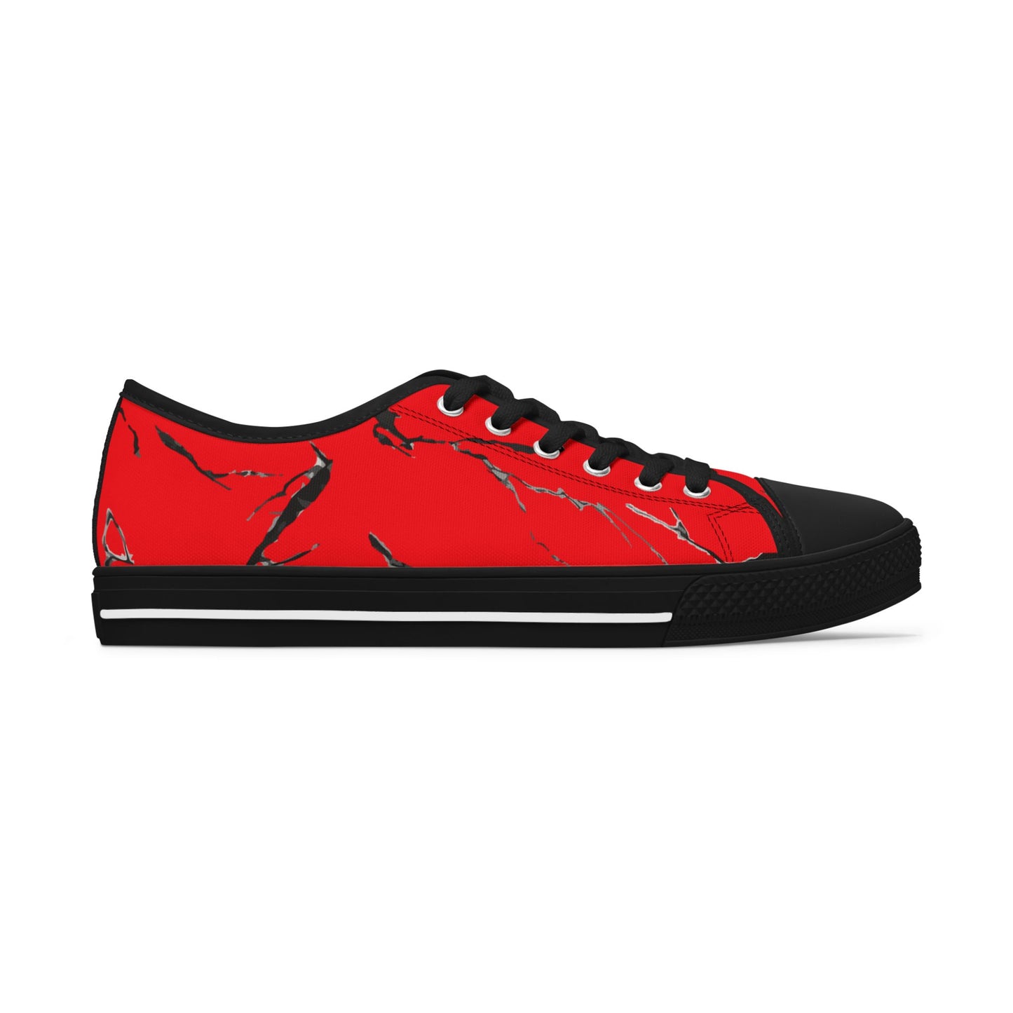Vibrant Women’s Low Top Sneakers with Abstract Red Design