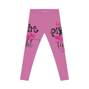 Pink Ribbon Cancer Awareness Leggings, Inspirational Workout Pants, Breast Cancer Support Gear, Fitness Apparel, Casual Activewear