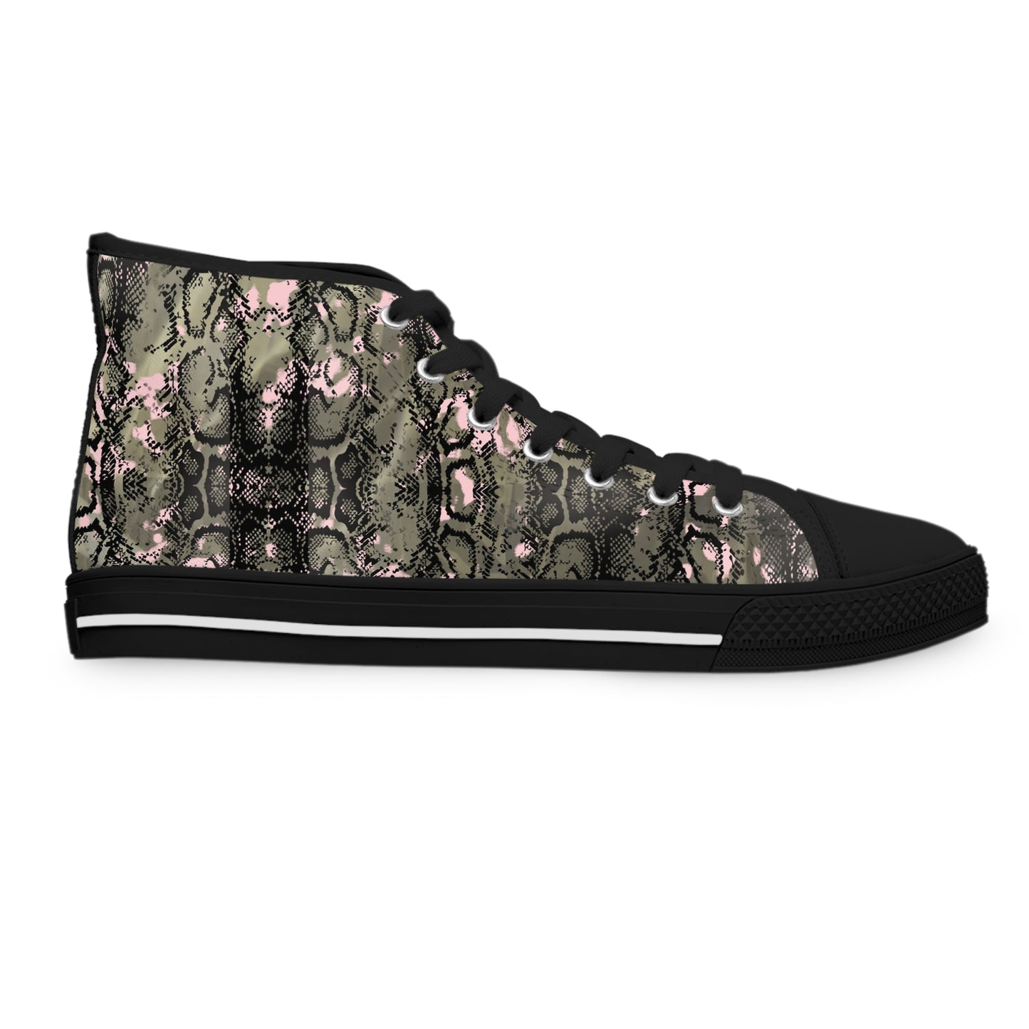 Women’s High Top Sneakers with Unique Snakeskin Design - Trendy Casual Footwear