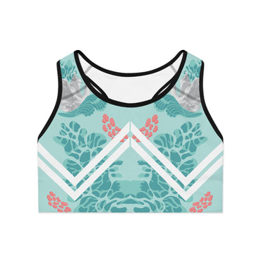 Tropical Vibes Sports Bra with Floral Design