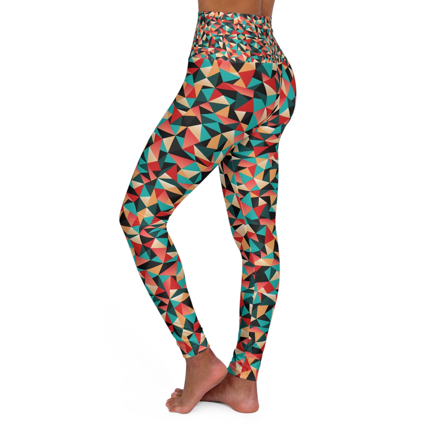 Geometric Print High Waisted Yoga Leggings for Activewear