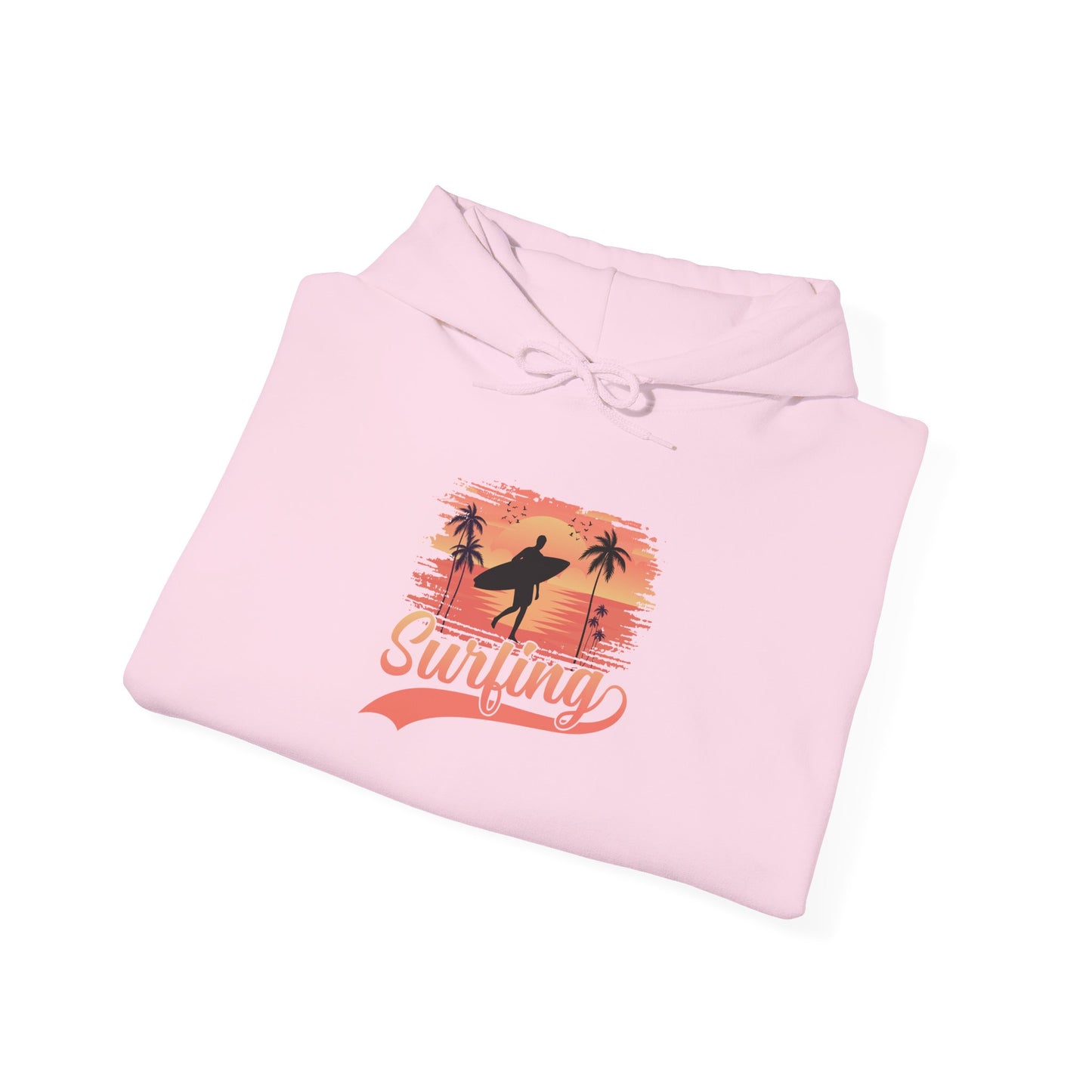 Surfing Vibes Hooded Sweatshirt, Beachwear, Gift for Surfers, Summer Fashion, Casual Wear, Coastal Style