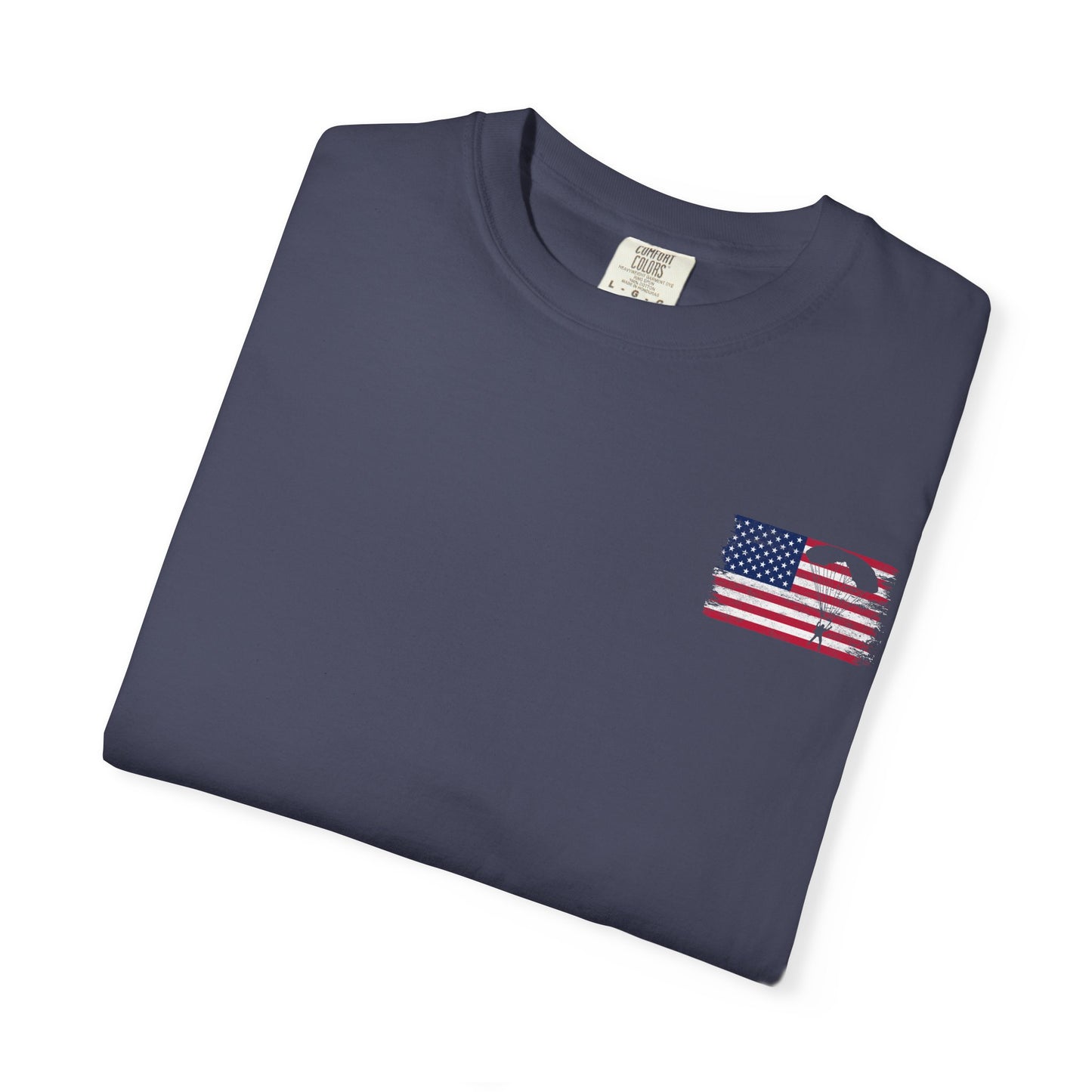 Patriotic Garment-Dyed T-Shirt - Vintage American Flag Design