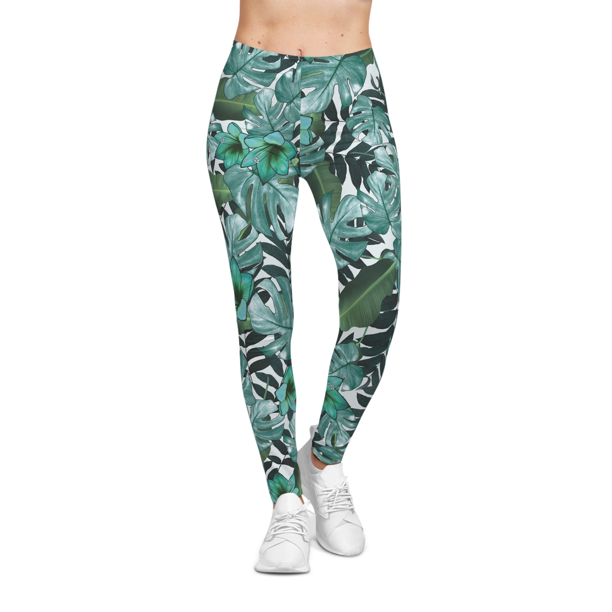 Tropical Print Women's Casual Leggings - Comfortable & Stylish for Everyday Wear