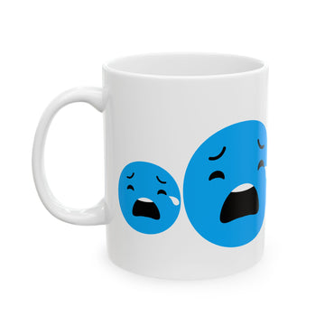 Sad Emoji Ceramic Mug - 11oz & 15oz Coffee Cup for Comfort & Support