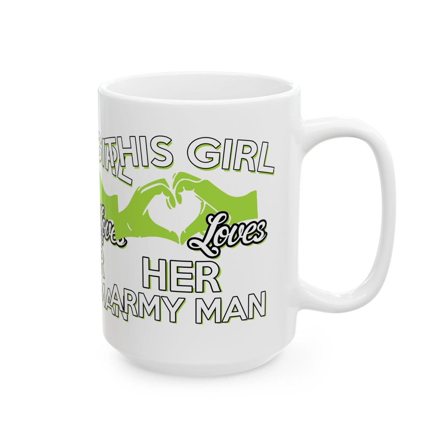 Love Coffee Mug, Ceramic Cup for Coffee Lovers, Valentine's Day Gift, Unique Love Design, Birthday Present, 11oz, 15oz