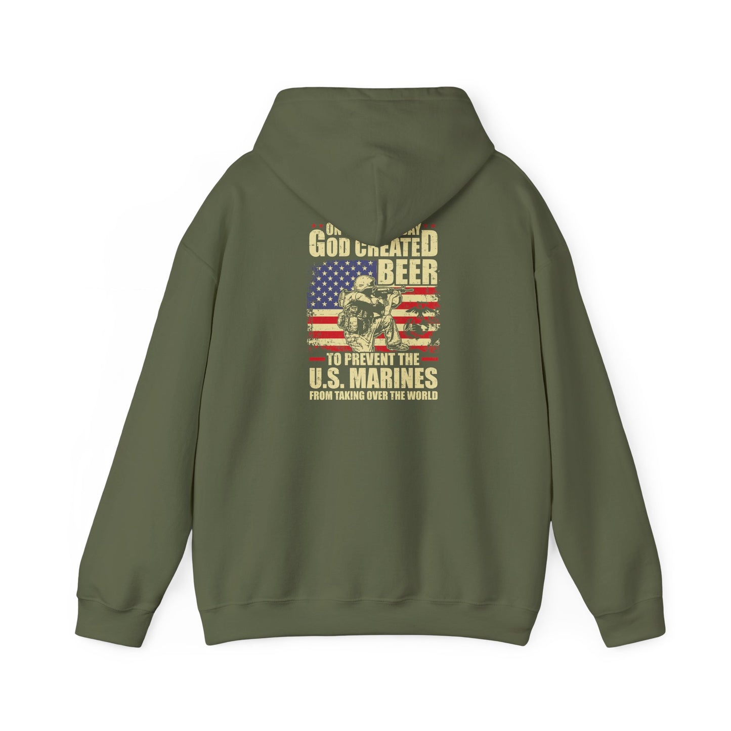 God Created Beer Hoodie, Marine Sweatshirt - Funny Drinking Gift, Unisex Pullover, Alcohol Lover, Birthday Present, Cool