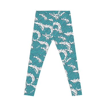 Ocean Waves Women's Casual Leggings - Stylish and Comfy Activewear for Yoga & Daily Wear