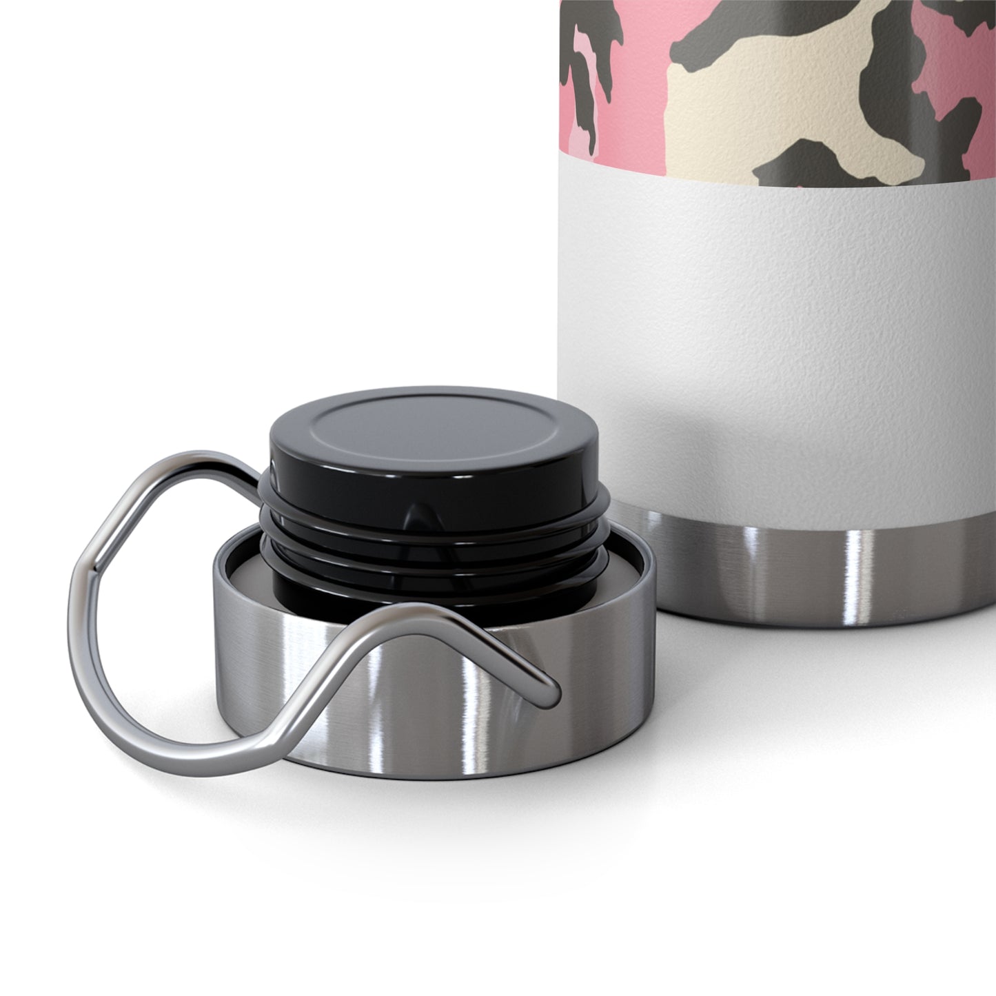 Stylish Pink Camouflage Insulated Water Bottle - 22oz