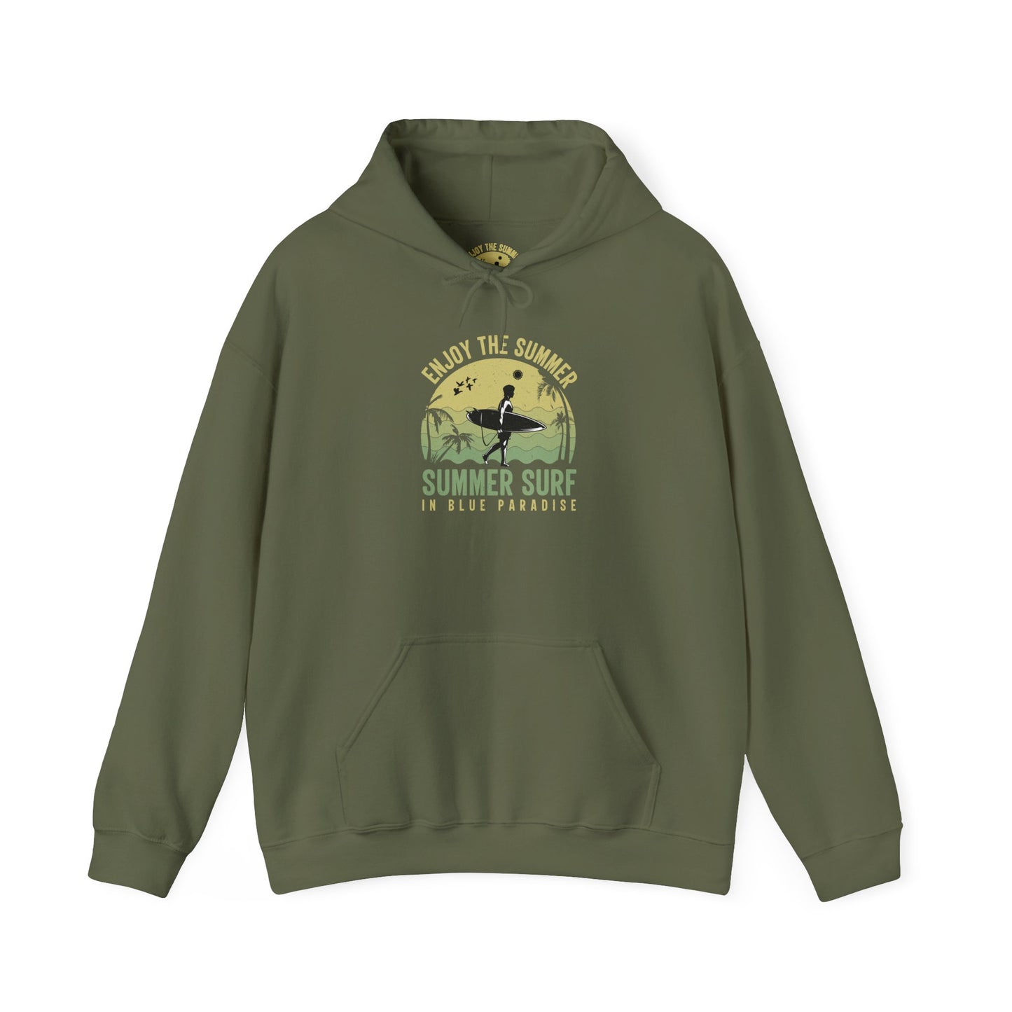 Summer Surf Vibes Hoodie – Unisex Heavy Blend™ Sweatshirt for Beach Lovers, Perfect Gift for Surfing, Casual Wear, Summer