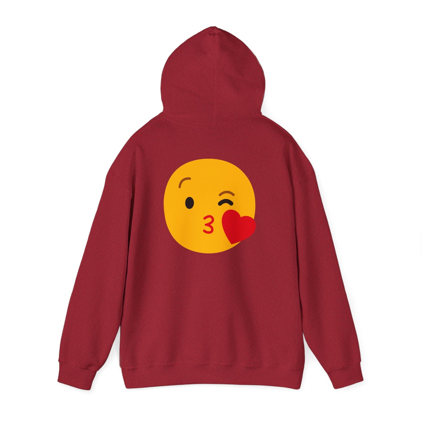 Kiss Emoji Hooded Sweatshirt | Unisex Heavy Blend™