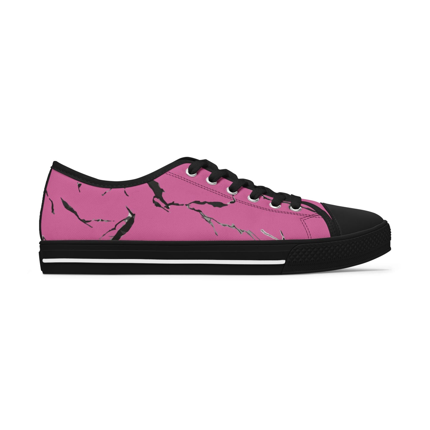 Stylish Pink Marble Low Top Sneakers for Women - Trendy Casual Footwear