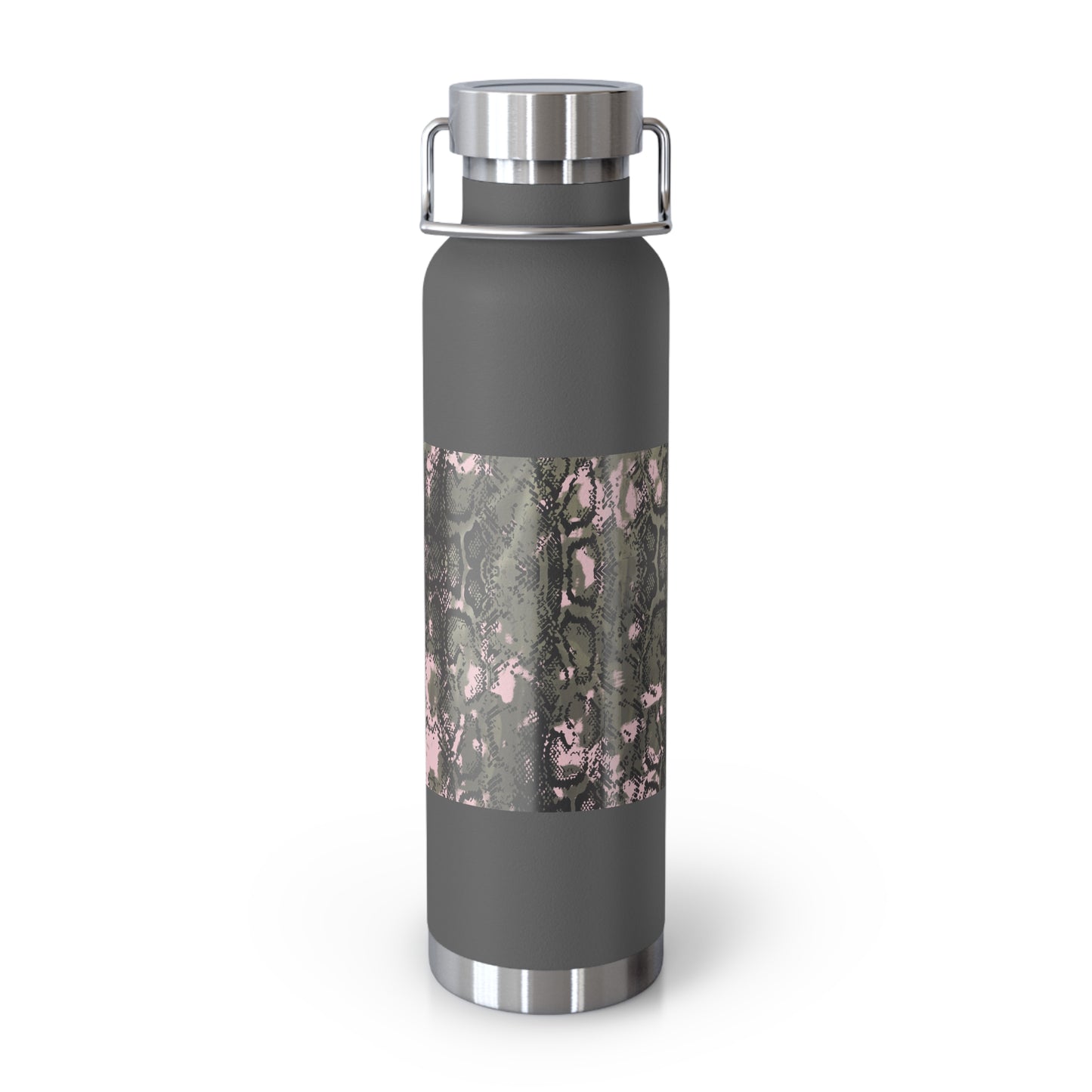 Stylish Copper Vacuum Insulated Bottle, 22oz - Trendy Snakeskin Design