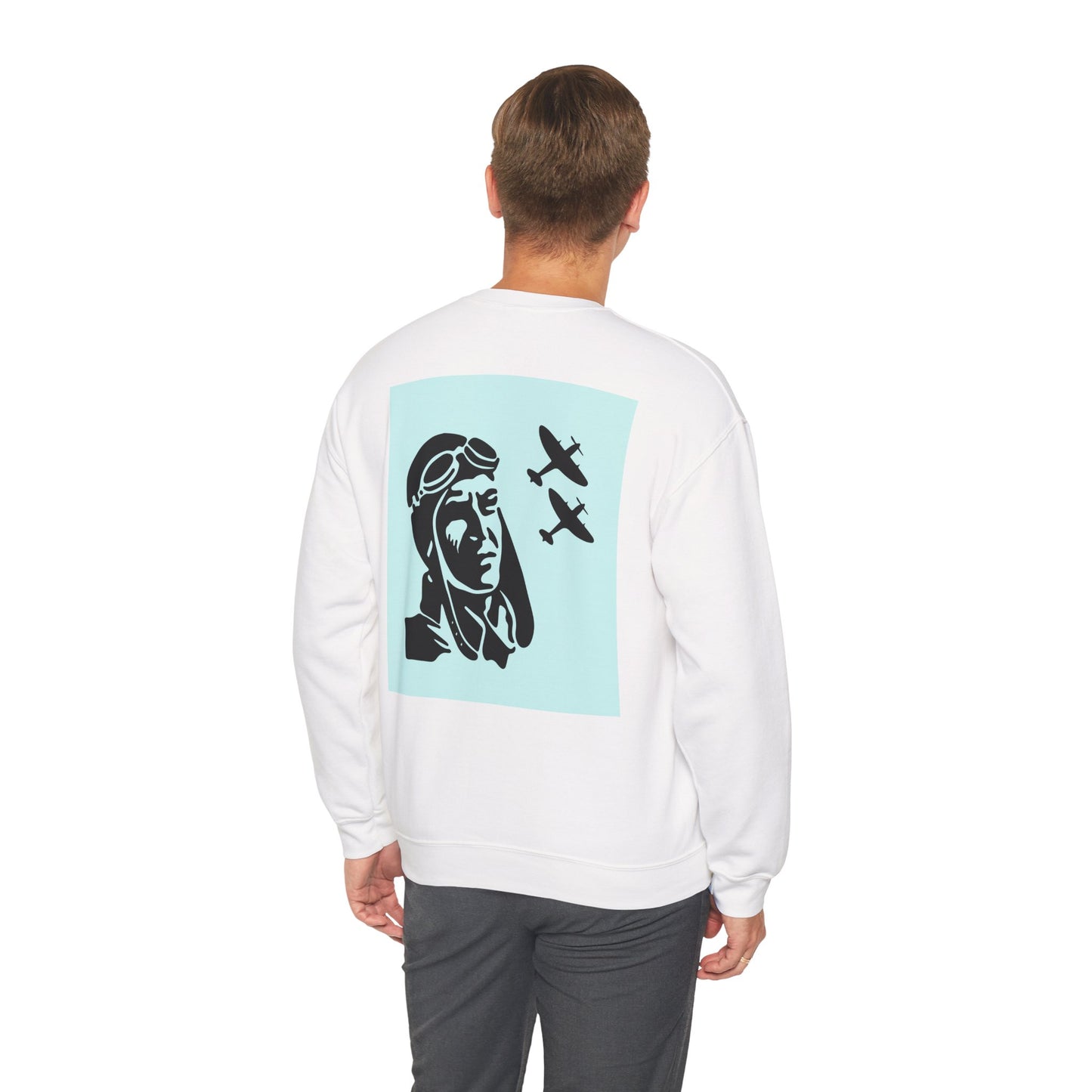 Vintage Aviator Crewneck Sweatshirt - Unisex Heavy Blend