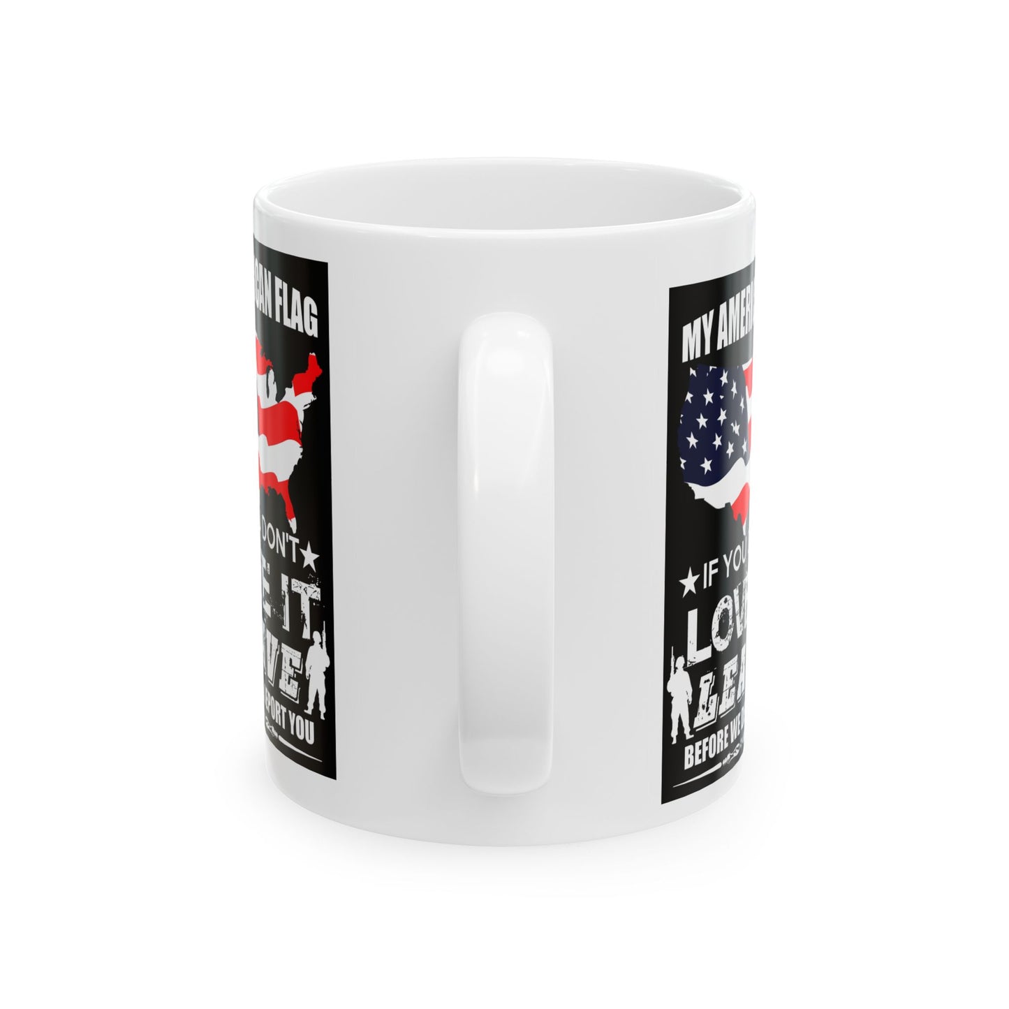 American Flag Ceramic Mug, Patriotic Coffee Cup for Independence Day, Memorial Day, USA Pride Drinkware, Gift for Veterans,