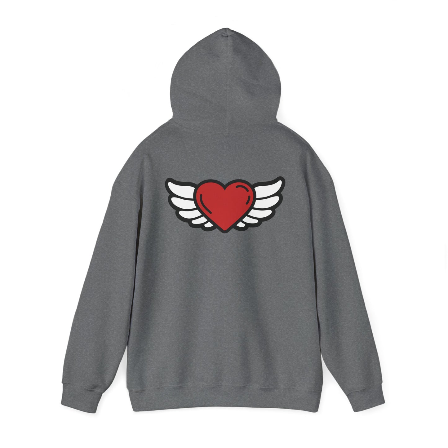 Angel Wings Heart Hoodie - Unisex Heavy Blend™ Sweatshirt for Love & Comfort