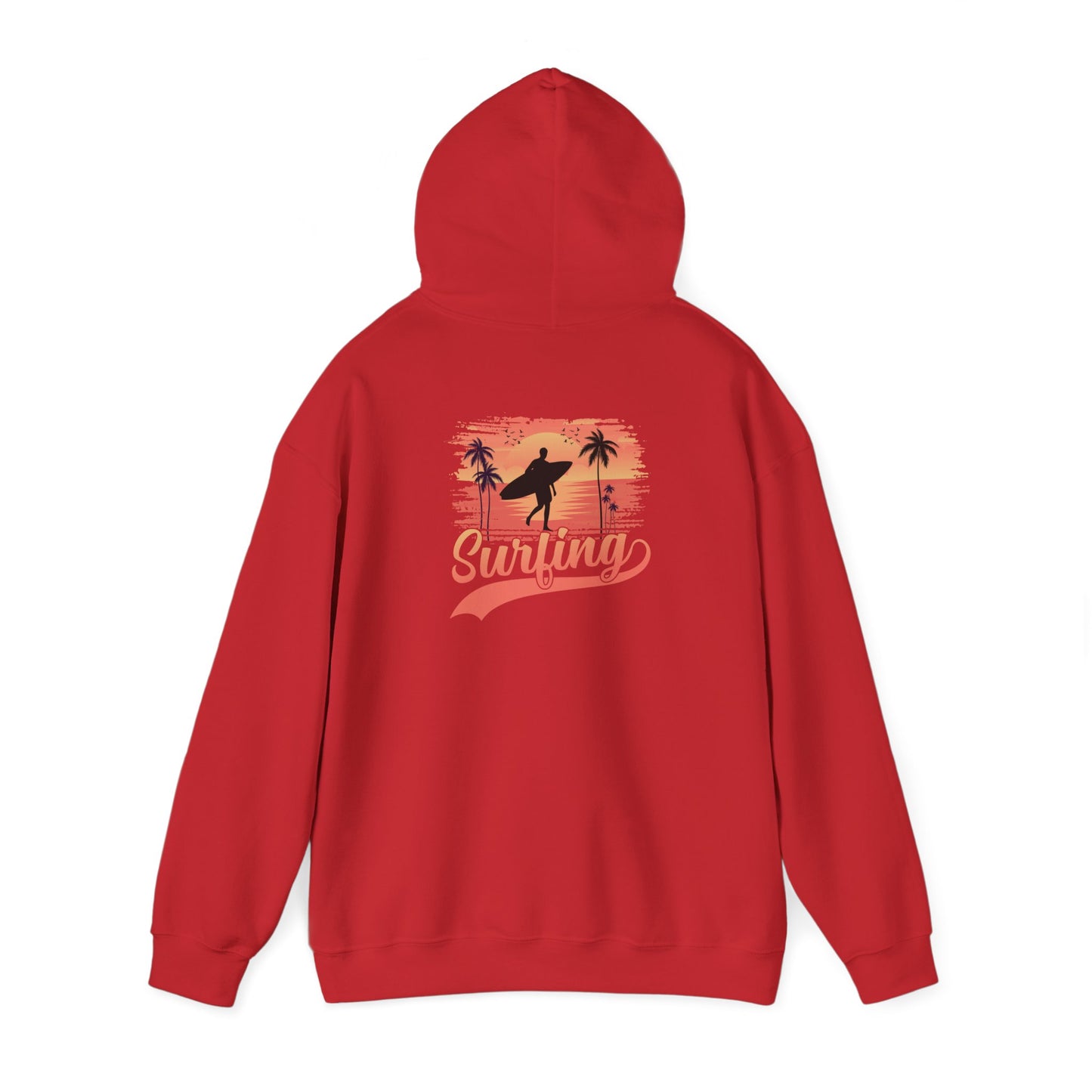 Surfing Vibes Hooded Sweatshirt, Beachwear, Gift for Surfers, Summer Fashion, Casual Wear, Coastal Style