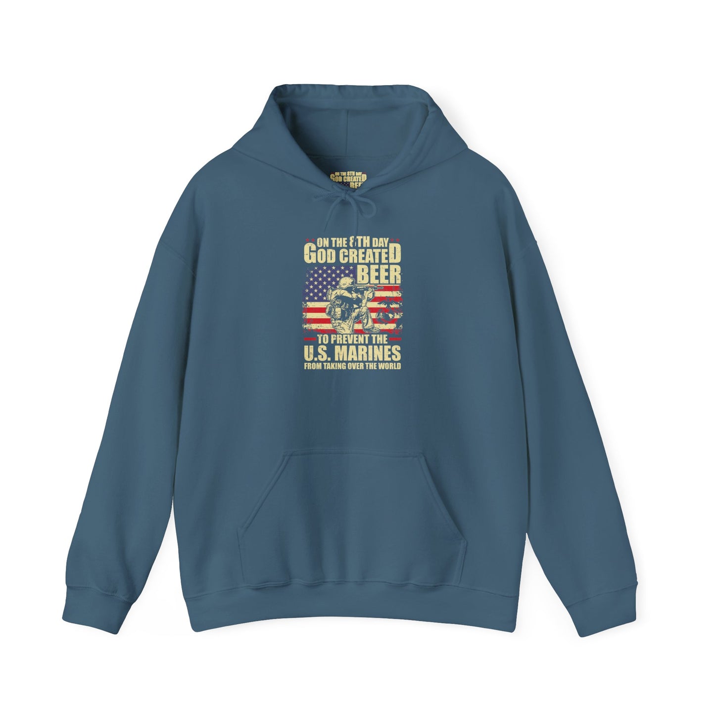 God Created Beer Hoodie, Marine Sweatshirt - Funny Drinking Gift, Unisex Pullover, Alcohol Lover, Birthday Present, Cool