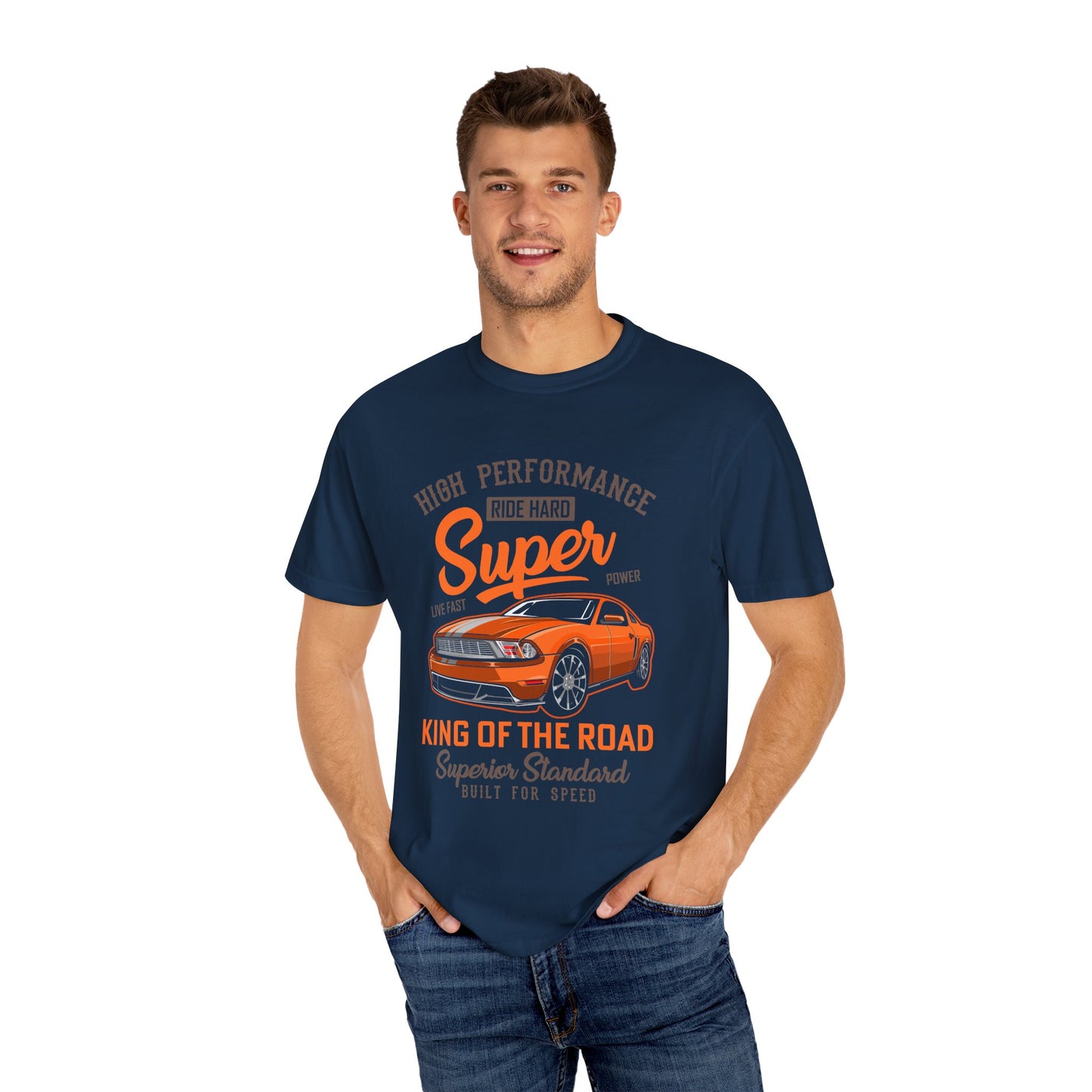 King of the Road T-Shirt - Unisex Garment-Dyed Tee for Car Enthusiasts