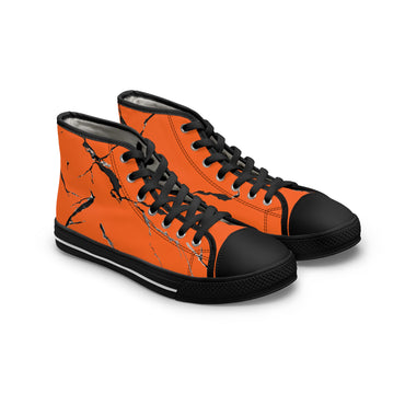 Stylish Orange Marble Women's High Top Sneakers