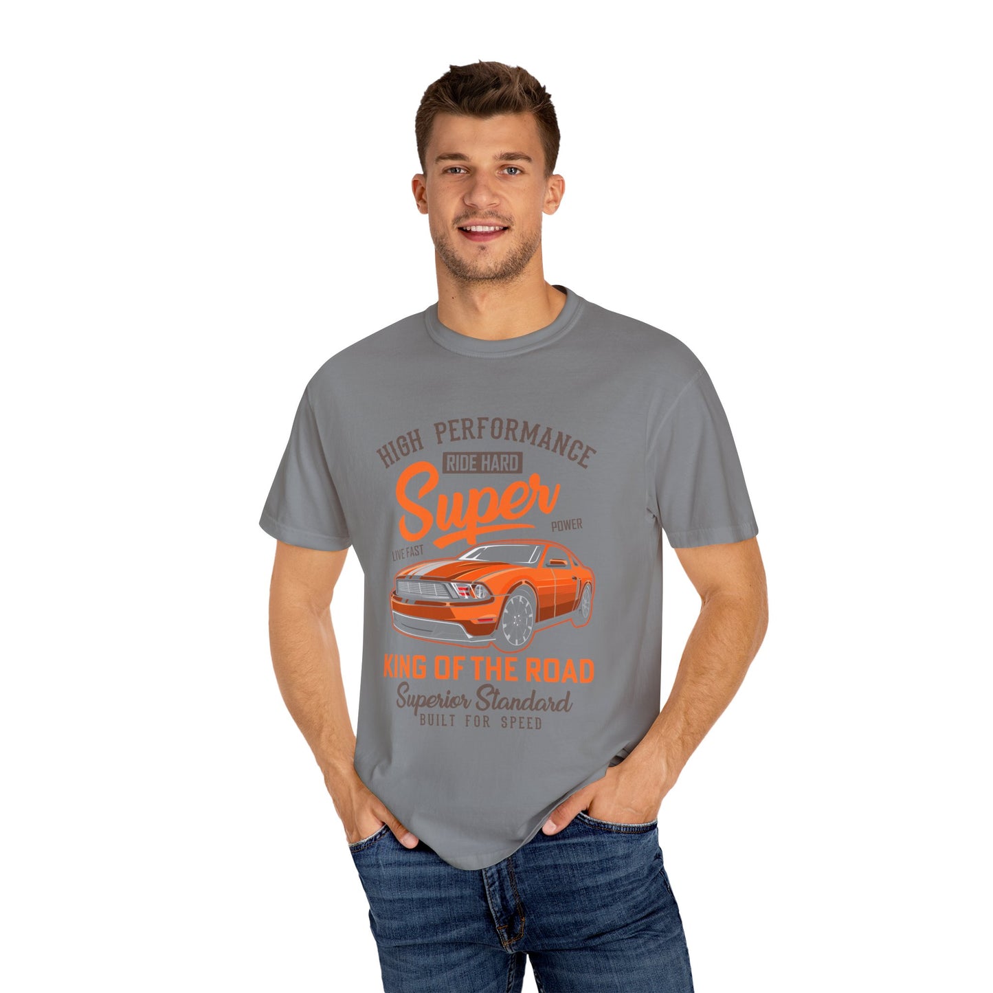 King of the Road T-Shirt - Unisex Garment-Dyed Tee for Car Enthusiasts