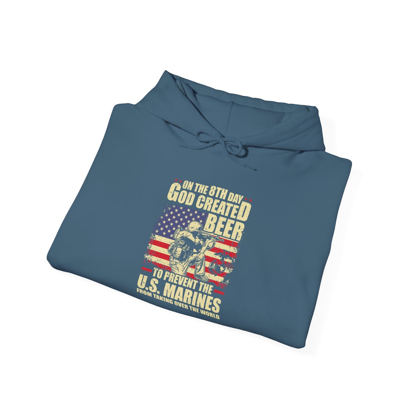 God Created Beer Hoodie, Marine Sweatshirt - Funny Drinking Gift, Unisex Pullover, Alcohol Lover, Birthday Present, Cool