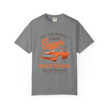 King of the Road T-Shirt - Unisex Garment-Dyed Tee for Car Enthusiasts