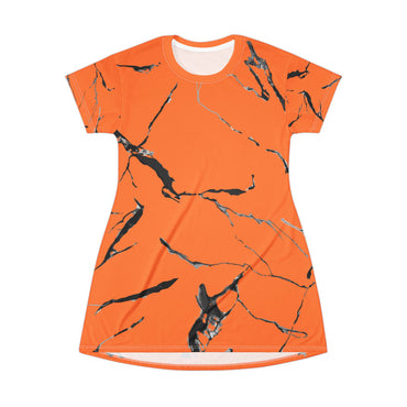 Vibrant Marble Print T-Shirt Dress, Casual Summer Dress, Trendy Lounge Wear, Perfect Gift for Her, Fashionable Everyday Wear