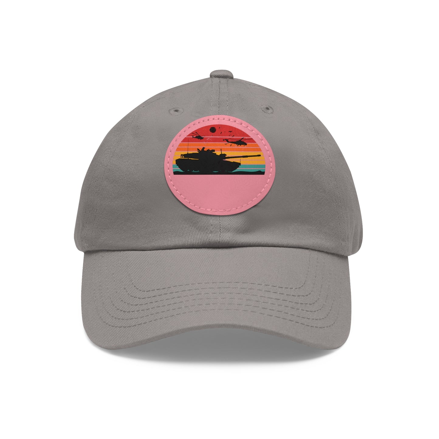 Retro Sunset Dad Hat with Leather Patch