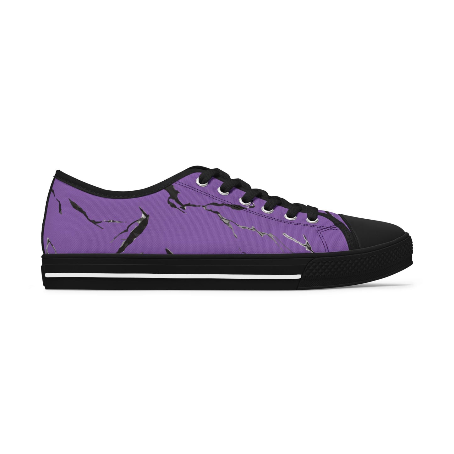 Stylish Women's Purple Marble Low Top Sneakers