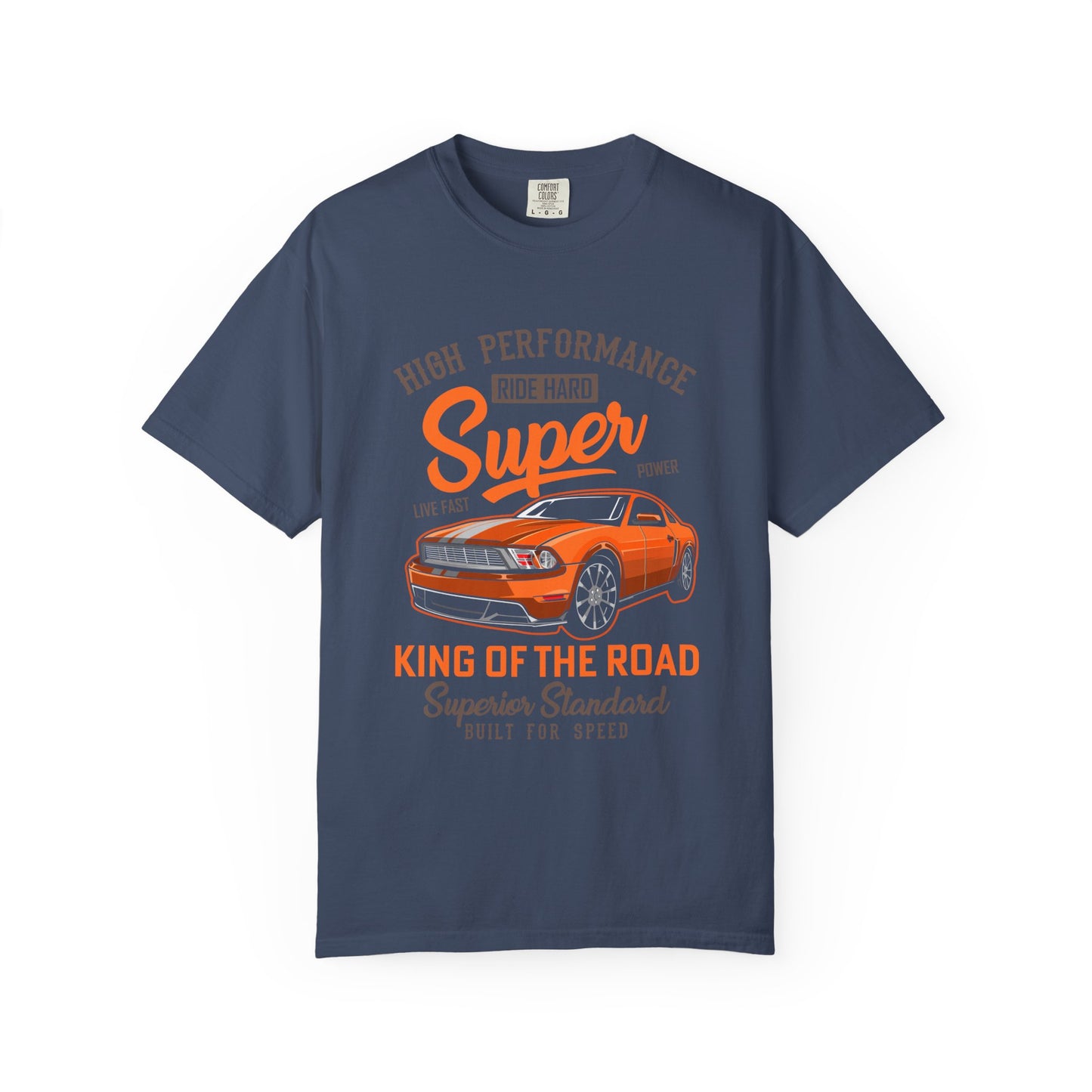 King of the Road T-Shirt - Unisex Garment-Dyed Tee for Car Enthusiasts