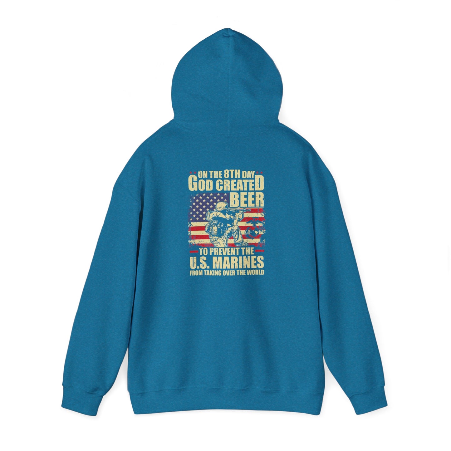 God Created Beer Hoodie, Marine Sweatshirt - Funny Drinking Gift, Unisex Pullover, Alcohol Lover, Birthday Present, Cool