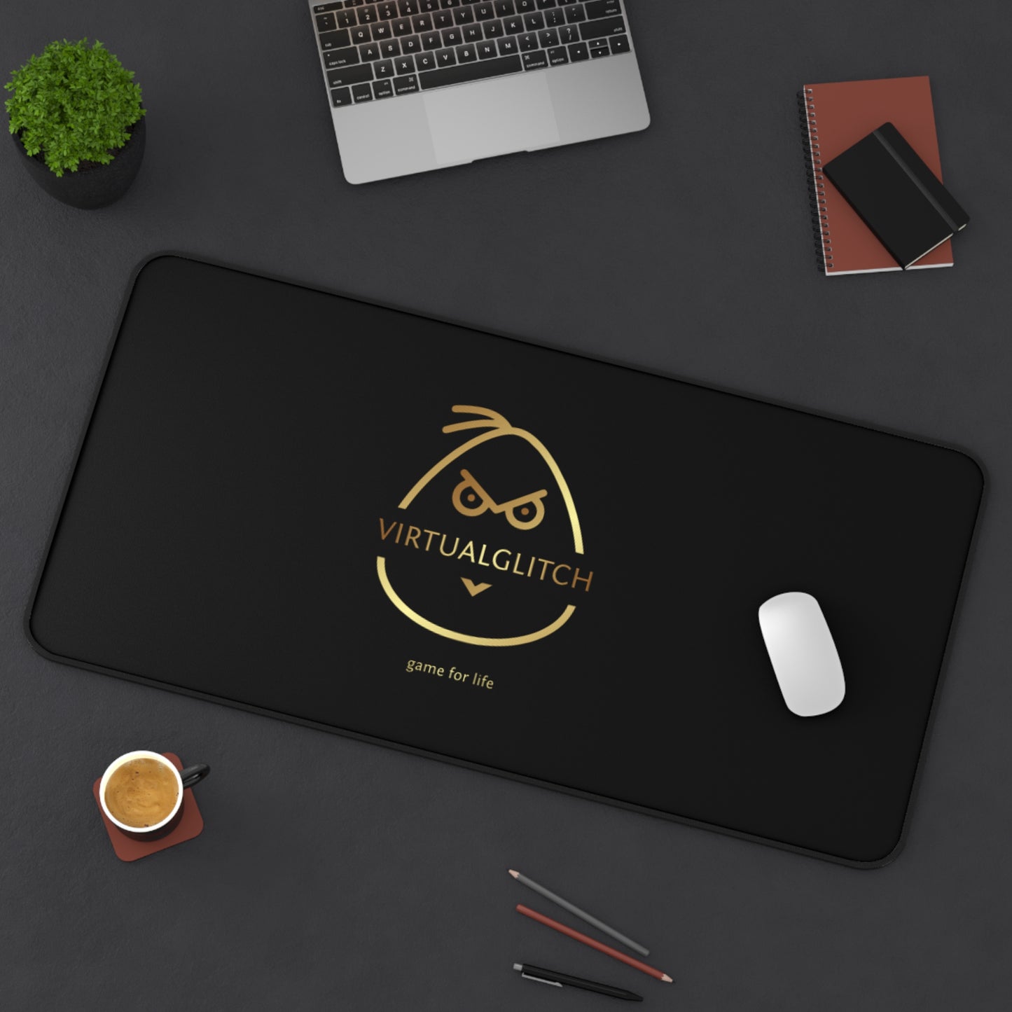 Gaming Desk Mat - VirtualGlitch Design, Gamer Accessories, Office Decor, Custom Mousepad, Unique Gift for Gamers